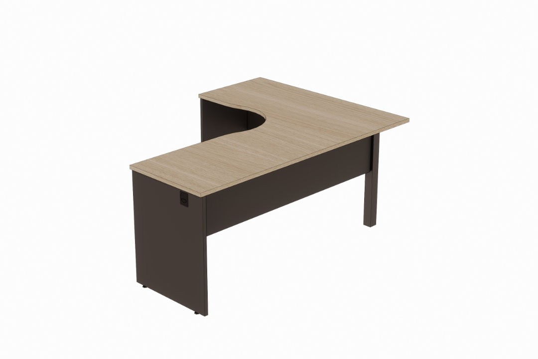 Mesa de escritório em L ergonômica com pé painel Versatile